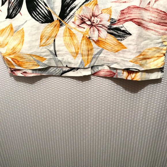 C&C CALIFORNIA 100% linen leaf print colorful shirt Size small Sleeveless - Picture 4 of 7